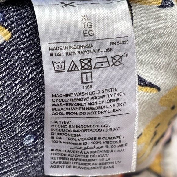 Old Navy Multicolored Lace-up Front Babydoll Tunic Blue Floral dress XL - Picture 9 of 9